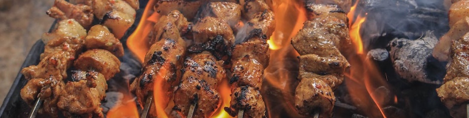 A rack of tasty kebabs